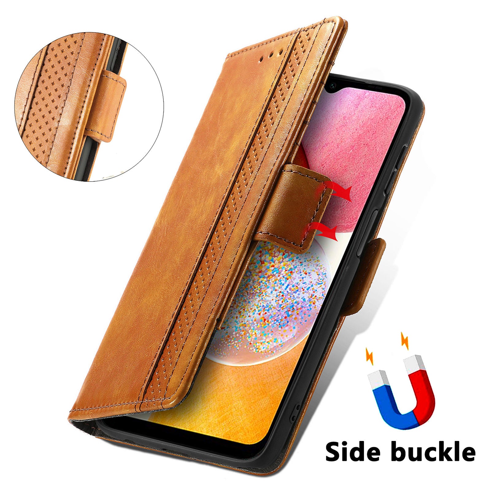 CASENEO 002 Series for Samsung Galaxy A14 5G A14 4G Phone Case PU Leather RFID Blocking Wallet Stand Business Splicing Cover CASENEO 002 Series for Samsung Galaxy A14 5G A14 4G Phone Case PU Leather RFID Blocking Wallet Stand Business Splicing Cover